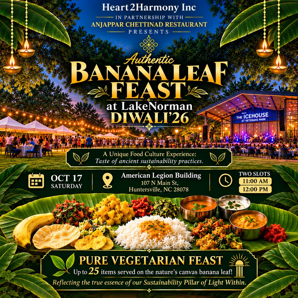Diwali Vazhai Illai Virundhu — Banana Leaf Feast by Anjappar Chettinad Indian Restaurant